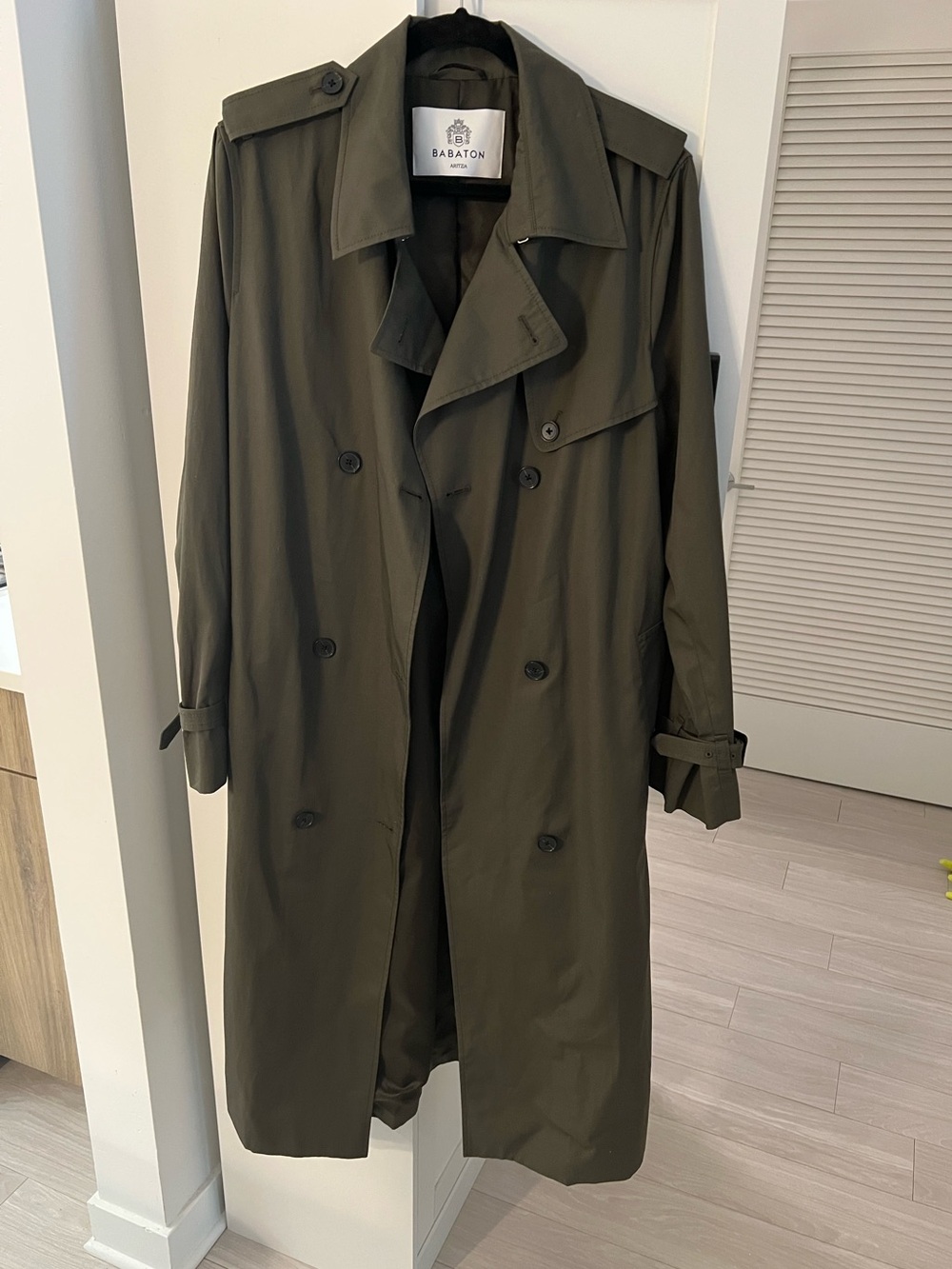 Aritzia Babaton Finch Trench Coat Dark Olive